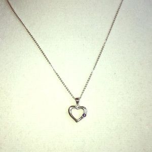 14KGold Heart Sapphire/Diamond Necklace Ben Bridge